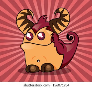 Cute monster, vector illustration