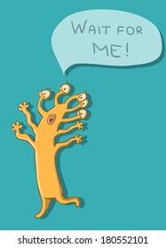 Cute monster. Vector illustration