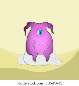 Cute Monster. Vector Illustration
