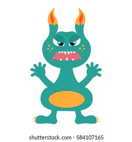 Cute monster. Vector illustration.