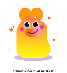 cute monster vector illustration. cheerful characters with bright colors. cute aliens, demons and creatures in flat vector illustration