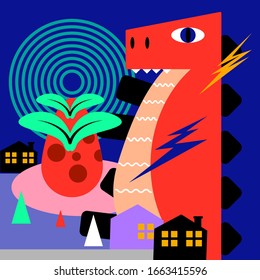 Cute monster vector illustration for children