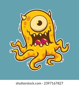 cute monster vector illustration. graphic resources