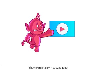 Cute Monster. Vector Illustration. Isolated on white background