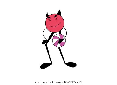 Cute Monster. Vector Illustration. Isolated on white background.