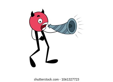 Cute Monster. Vector Illustration. Isolated on white background.