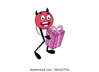 Cute Monster. Vector Illustration. Isolated on white background.