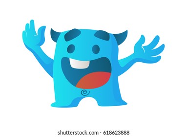 Cute Monster . Vector Illustration. Isolated on white background.