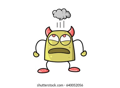 Cute Monster . Vector Illustration. Isolated on white background.