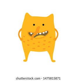 Cute monster vector illustration on white isolated background