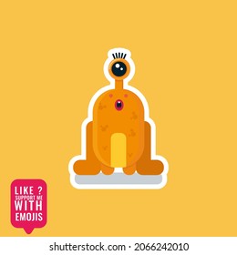 cute monster vector illustration suitable for birthday card, tshirt printing etc