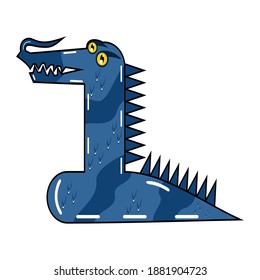 cute monster vector number "1"