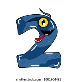 cute monster vector number "2"