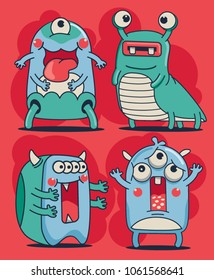 cute monster vector set