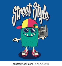 Cute monster vector for t shirt design