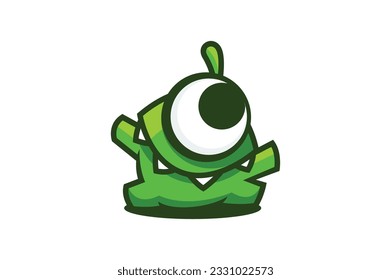 cute monster vector template logo design