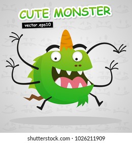 cute monster vector use for logo or mascot