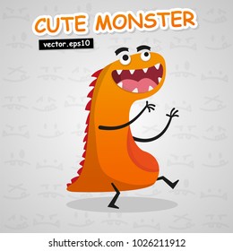 cute monster vector use for logo or mascot
