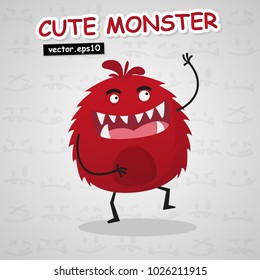 cute monster vector use for logo or mascot