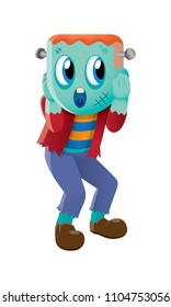 A cute monster in white background.