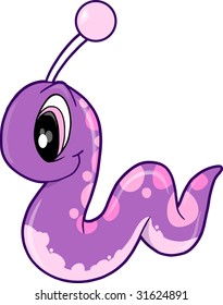 Cute Monster Worm Vector Illustration