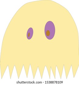 cute monster of yellow color on a white background