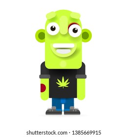 Cute monster zombie vector illustration of happy Halloween