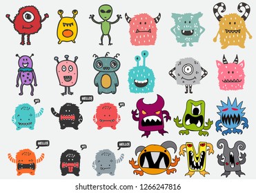 cute monsters characters collection