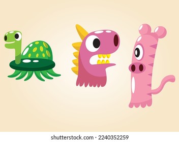 Cute Monsters Clip Art vector