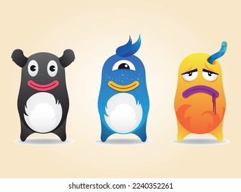 Cute Monsters Clip Art vector