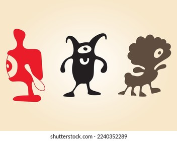 Cute Monsters Clip Art vector