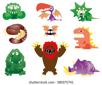 Cute Monsters
Collection of cartoon characters. Funny monsters. Vector illustration. Isolated on white background.
