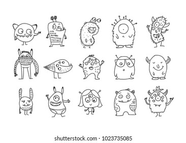 Cute monsters doodles