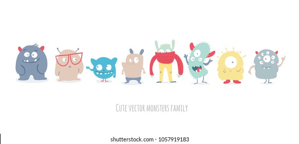 Cute monsters doodles