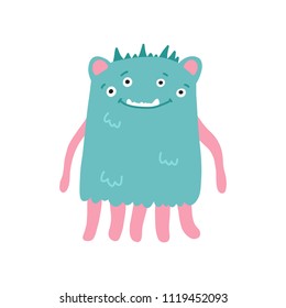 Cute monsters hand drawn cartoon poster. Vector Illustration design for cards, posters, t-shirts, invitations, baby shower, birthday, room decor.