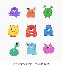 Cute monsters hand drawn vector illustration