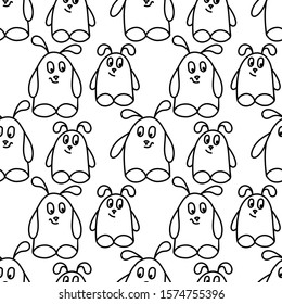 Cute monsters on a white background. Vector line drawing. Doodle seamless background. For fabric, wrapping paper, notebook covers, diary, phone cases, websites.