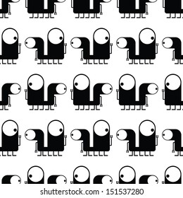 Cute monsters - seamless pattern