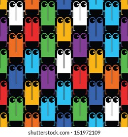 Cute monsters - seamless pattern