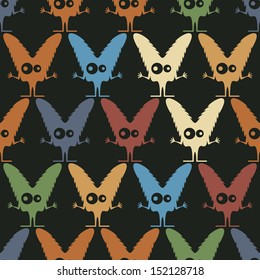 Cute monsters - seamless pattern