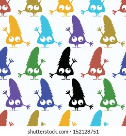 Cute monsters - seamless pattern