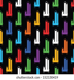 Cute monsters - seamless pattern