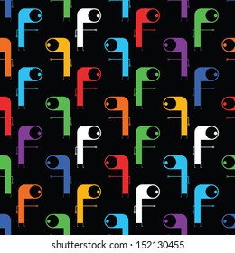 Cute monsters - seamless pattern