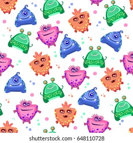 Cute monsters seamless pattern.