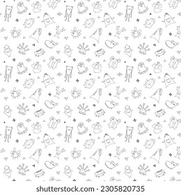 Un patrón impecable para los monstruos. Fondo de los monstruos de las caricaturas. Ilustración vectorial.