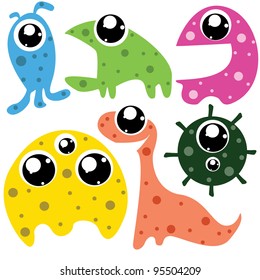Cute monsters set