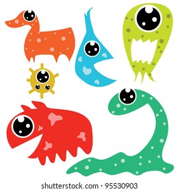 Cute monsters set