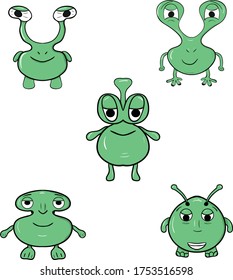 Cute Monsters Set Aliens Goblin Troll Stock Vector (Royalty Free ...