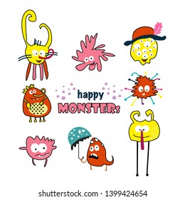 Cute monsters. Set. illustration vector
