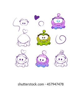Cute Monsters Set. Vector Illustration EPS10.